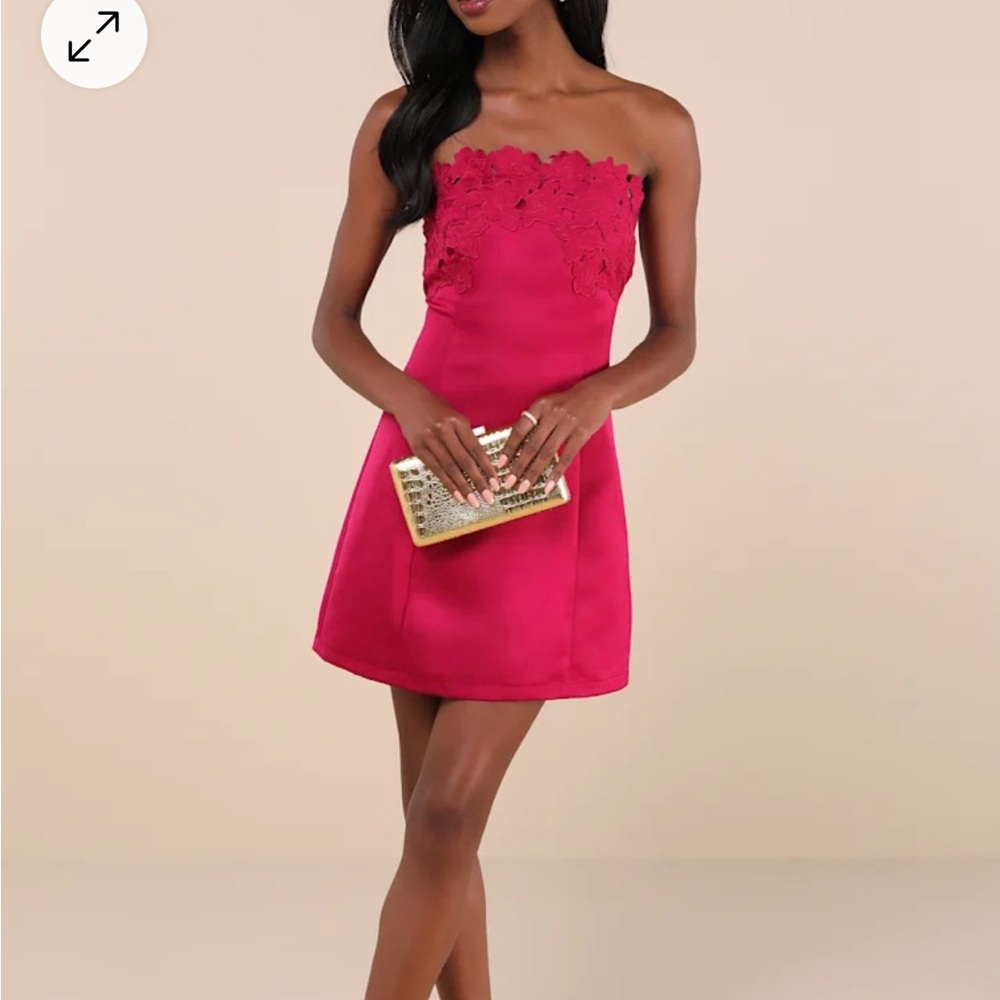 Lulus Unforgettable Icon Magenta mini dress